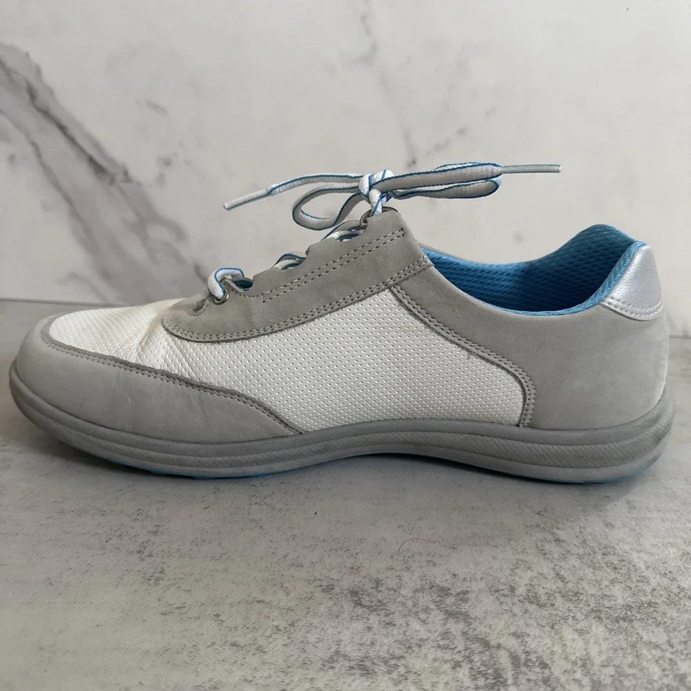 SAS Walking Shoes Women 9.5 WW Extra Wide White Gray Comfort Sneakers